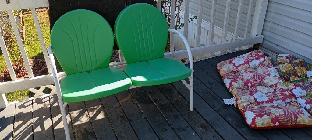 Green Metal Chairs Set