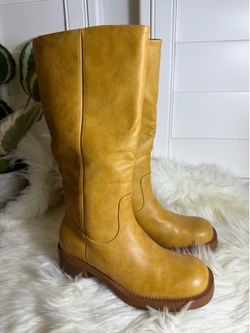 Athlefit Women's Knee High Boots Square Toe Chunky Block Riding Tall Boots for Women Low Heel