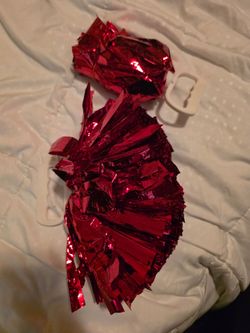 Pom-poms Red Metallic