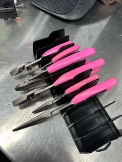 Snap On Plier Set 6 Piece RARE HIGH VIS PINK