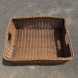 Large brown wicker basket