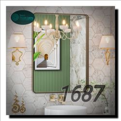 ✨ 22x30 Brushed Bronze Bathroom Vanity Mirror – Modern Rounded Rectangle Metal Frame, Anti-Rust Wall Mirror