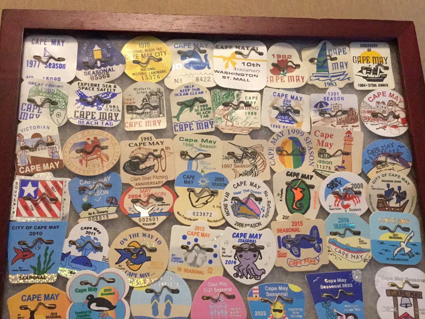 Full Set Of Cape May Original Beach Tags With Frame