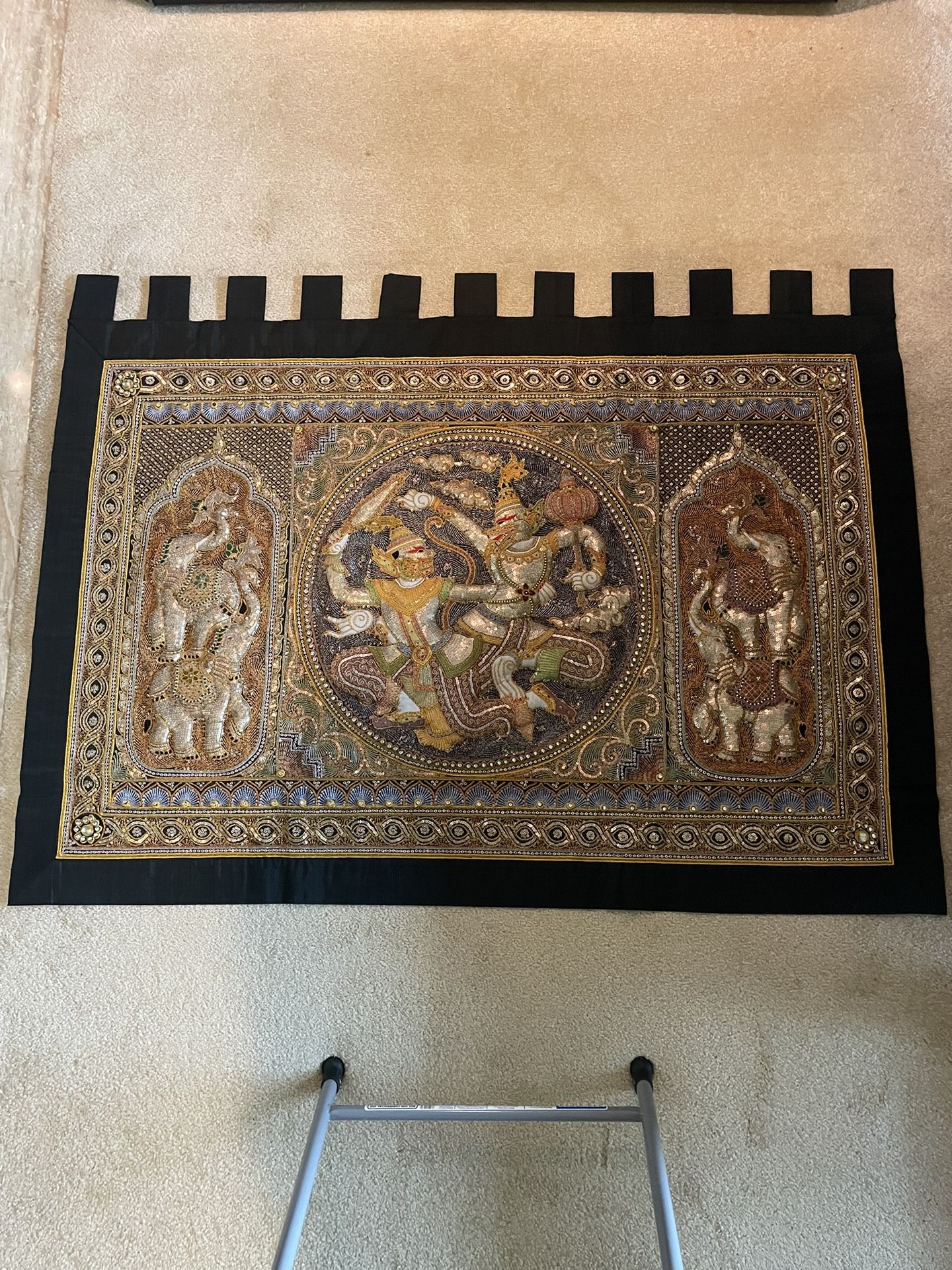 Vintage Burmese Kalaga Bead Embroidered $315