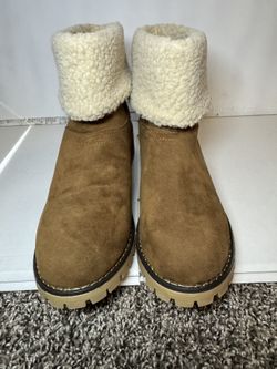 Brown Suede Ankle Boots Wedges 8.5