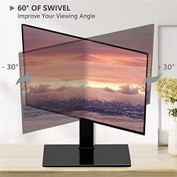 Swivel Universal TV Stand for 39-75 Inch TV, Tabletop Stand with Tempered Glass Base