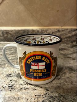 Vintage British Navy pussers rum tin mug