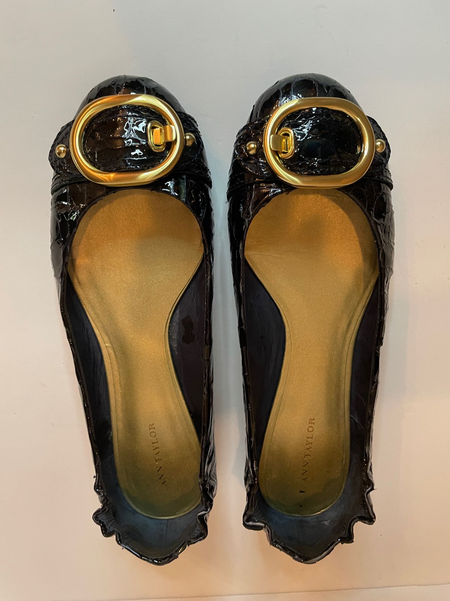 Ann Taylor Black Patent Ballet Flats