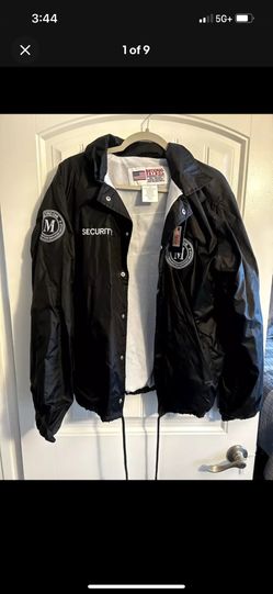 National Patrol Metro One Security Officer Bomber Jacket USA Men Black Brand New