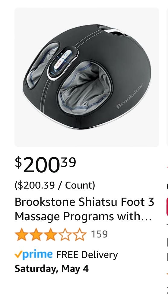 Brookstone Shiatsu Foot 3 Massage Programs with Heat, Air Compression, Deep Kneading Electric Foot Massager Really Nice