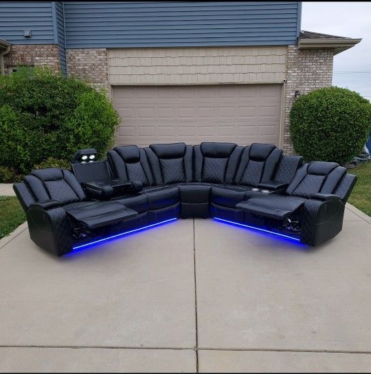 BRAND NEW 🔌 POWER Reclining Sectional Couch Sofa Recliner Theater Chair Seat Set 🛋️