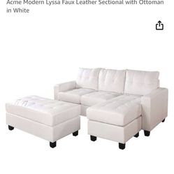 White Leathers Couch Bed 