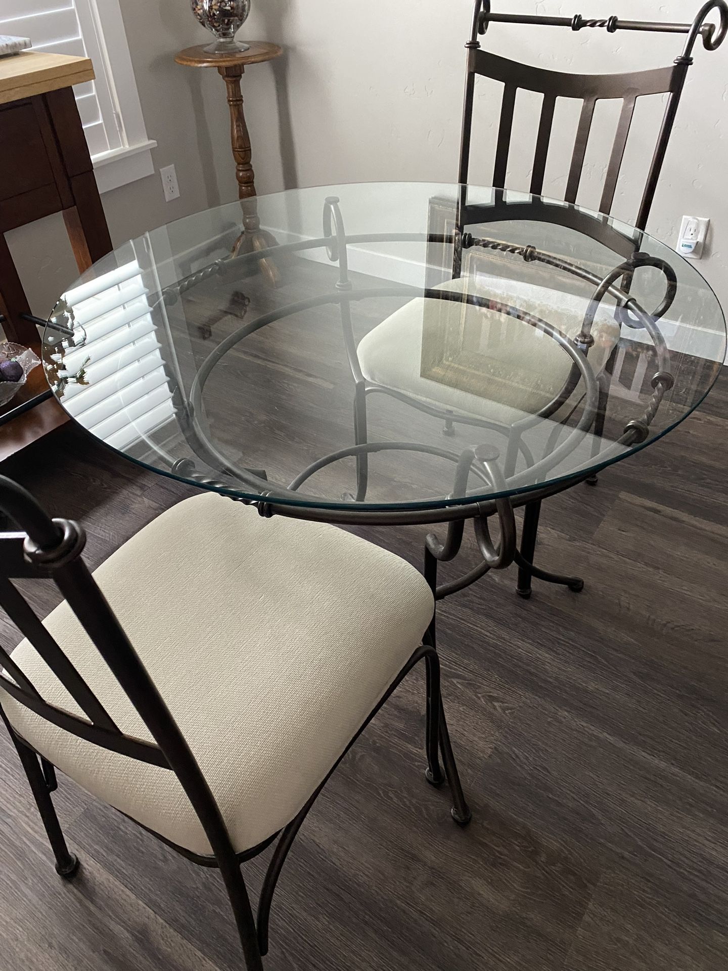 Glass Dining Room Table/ 2 Chairs