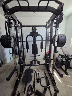 Llero fitness 3 in 1 machine & Rogue bumper plates