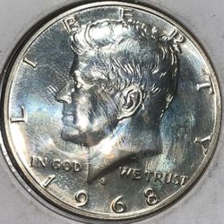 1968-S Kennedy 40% SILVER Half-Dollar Coin BU PROOF