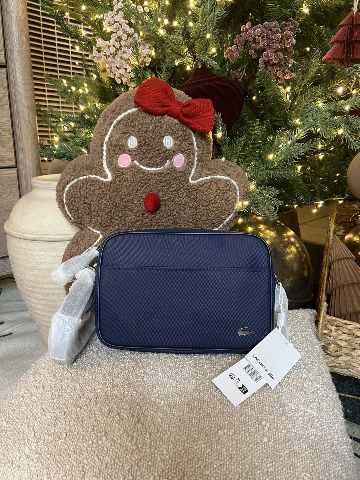 Lacoste Women's Daily Lifestyle Canvas Medium Crossover Purse