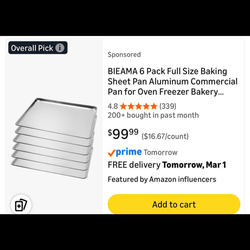 Baking sheet pans