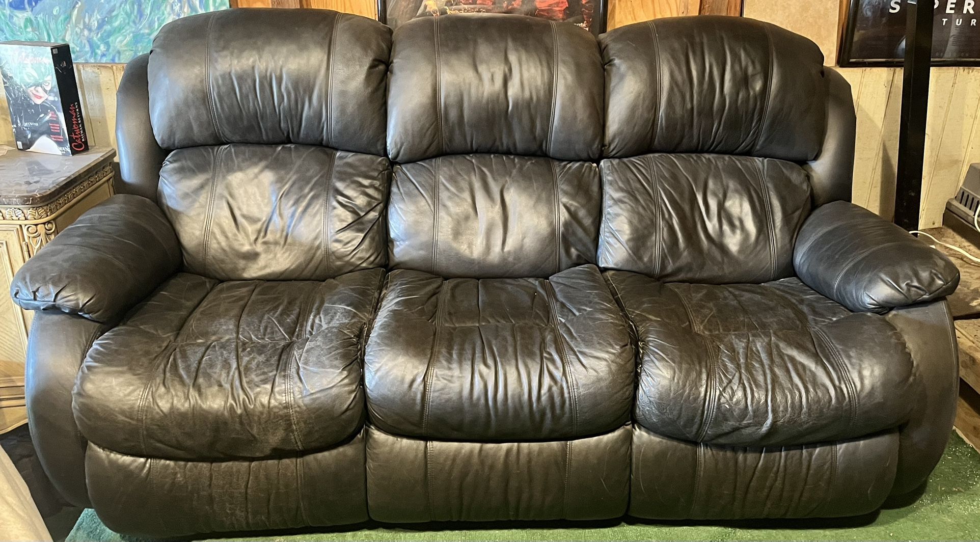 Black Leather Reclining Couch
