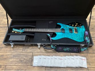 Moog E-1 Paul Vo Collector's Edition - Turquoise Quilt with Pedal & 12 Sets of Strings