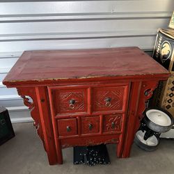 Antique Desk and Cabinet
