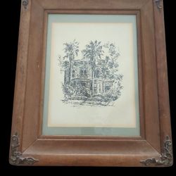 Vintage Ink Sketch by Larry A Stewart – Signed & Framed – Southern Americana Art