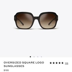 TORY BURCH Oversized Square Logo Sunglasses 