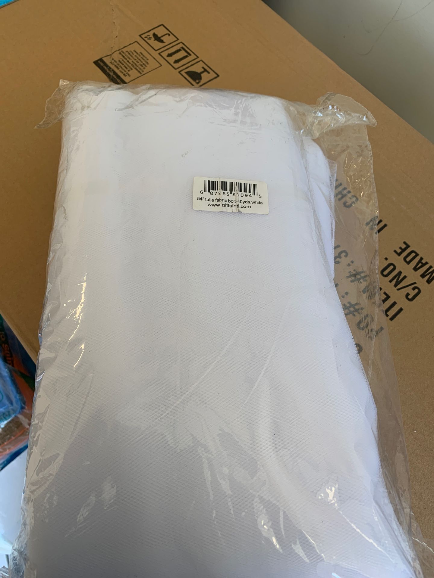 Gift International 54-Inch-by-120-Feet Tulle Bolt, White