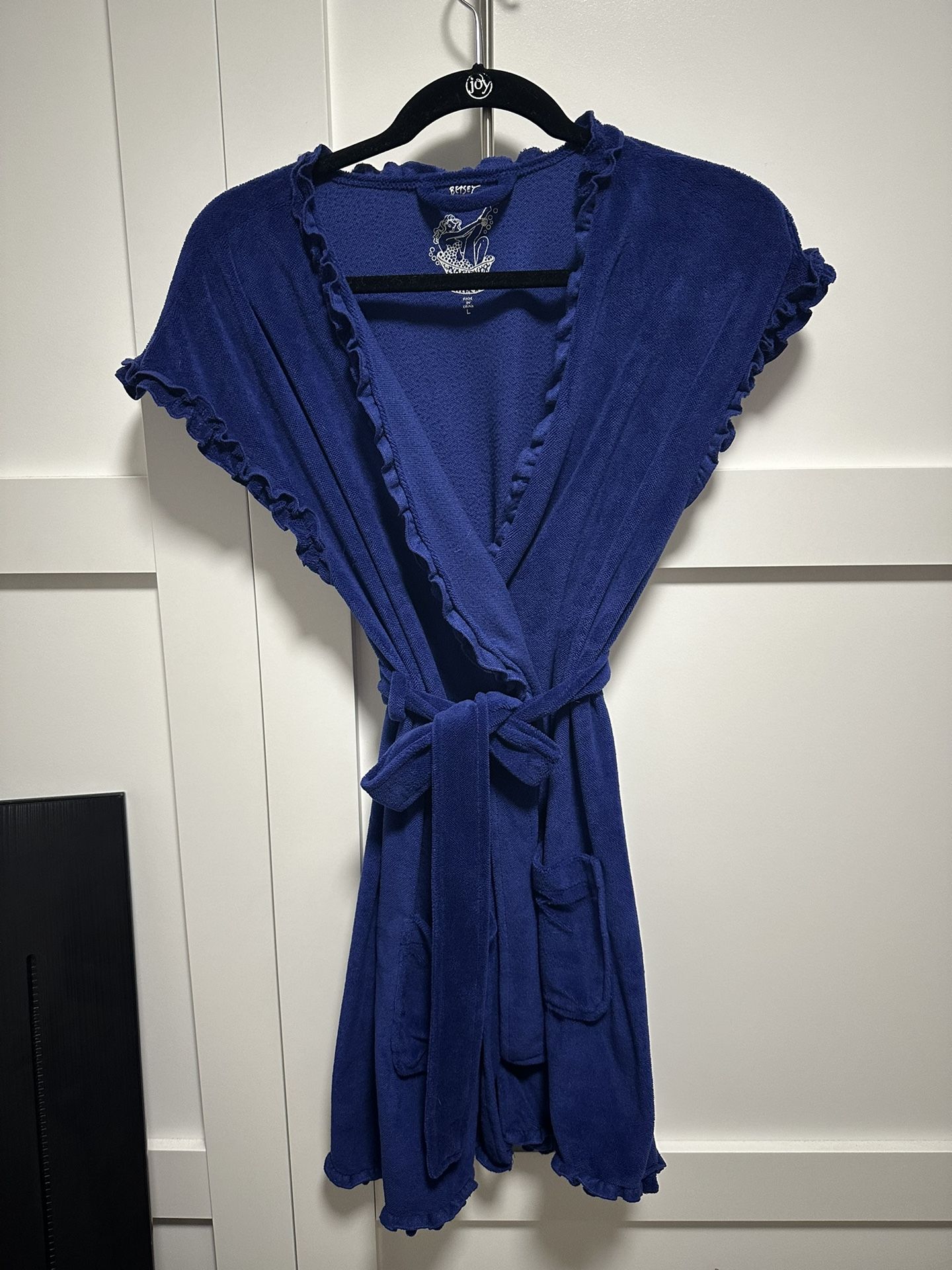 Blue Betsey Johnson Waffle Knit Robe