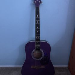 Randy Jackson Limited Edition Acoustic Guitar Purple Face 8,181/11,000 with Case, Strap, and 9 Picks