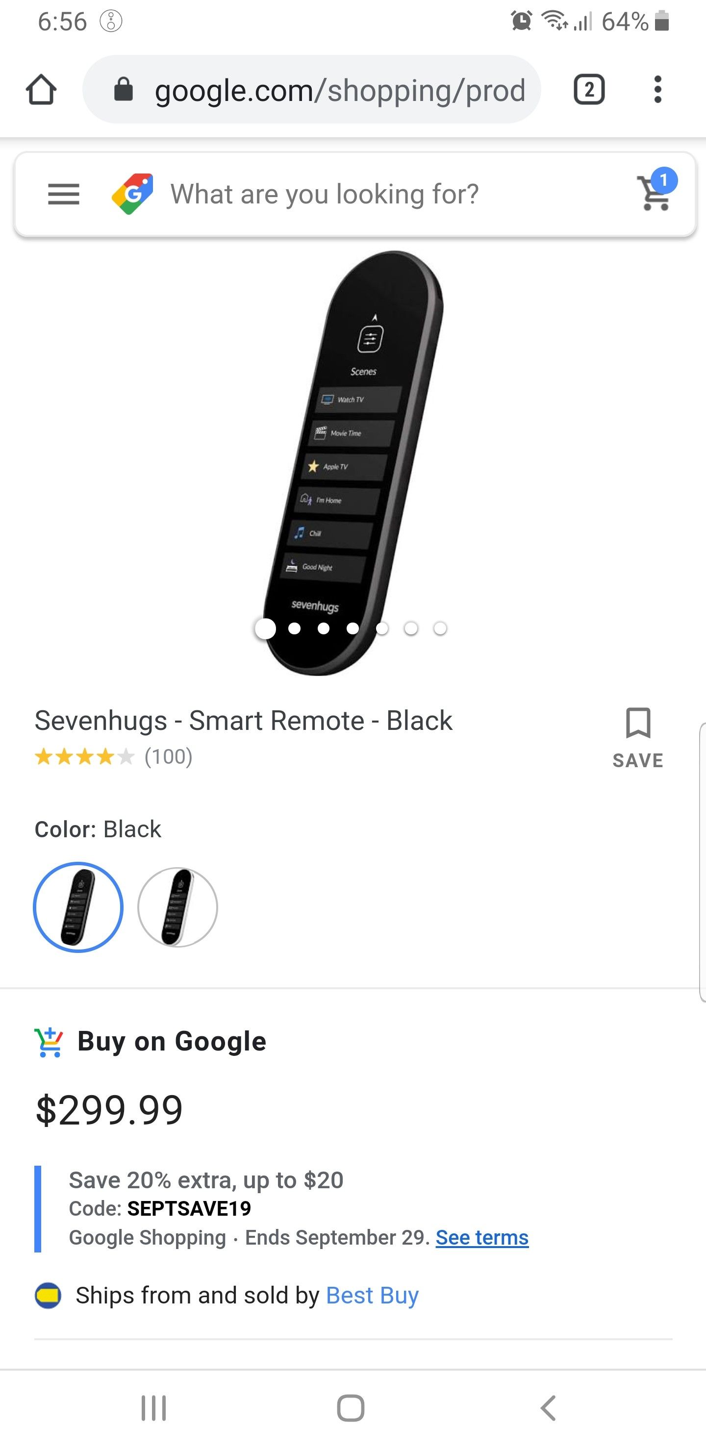 Sevenhugs Smart Remote X w/ 3 sensors in great condition