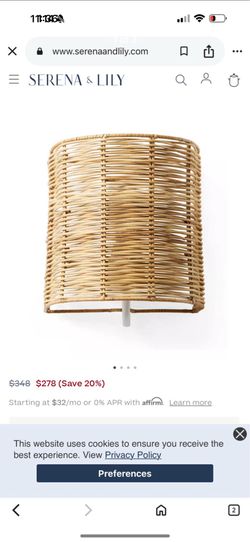 Serena and Lilly Santa Barbara Rattan Drum Sconce X 7