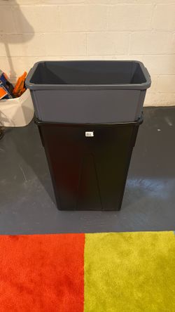 Trash Can - 23 Gallon, Black&Gray