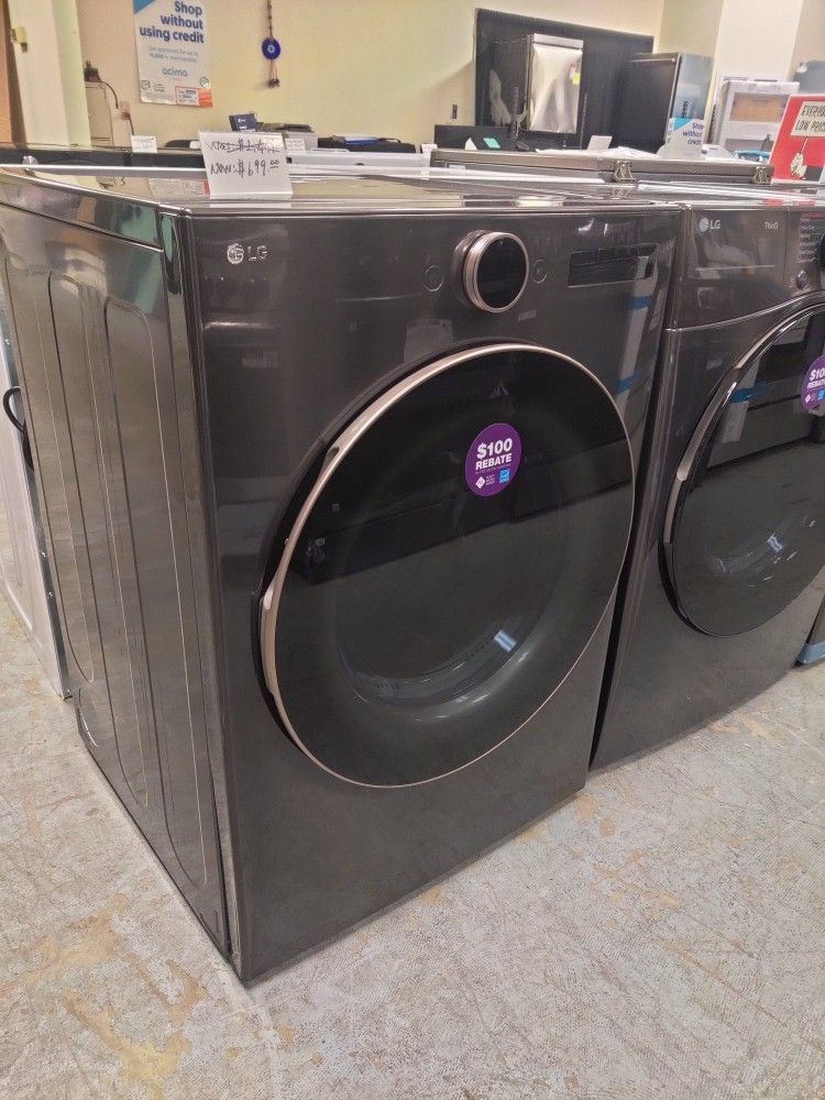 New 7.4 Cu. Ft. Stackable Smart Electric Dryer with Steam and Sensor Dry - Black Steel