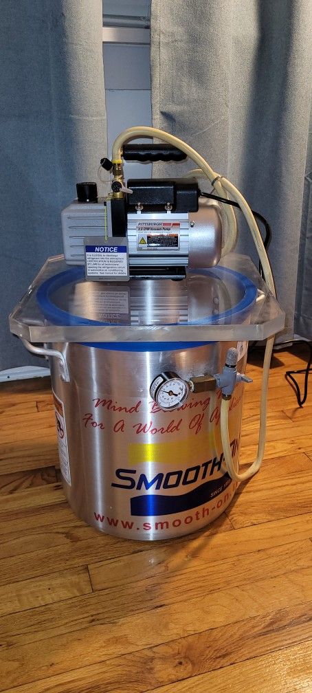 Smooth-On 12gal Stainless Steel Vacuum Chamber + 2.5 cfm Vacuum Pump - Tested, No Leaks
