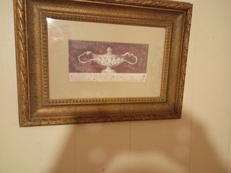 Antique picture with frame and autographed