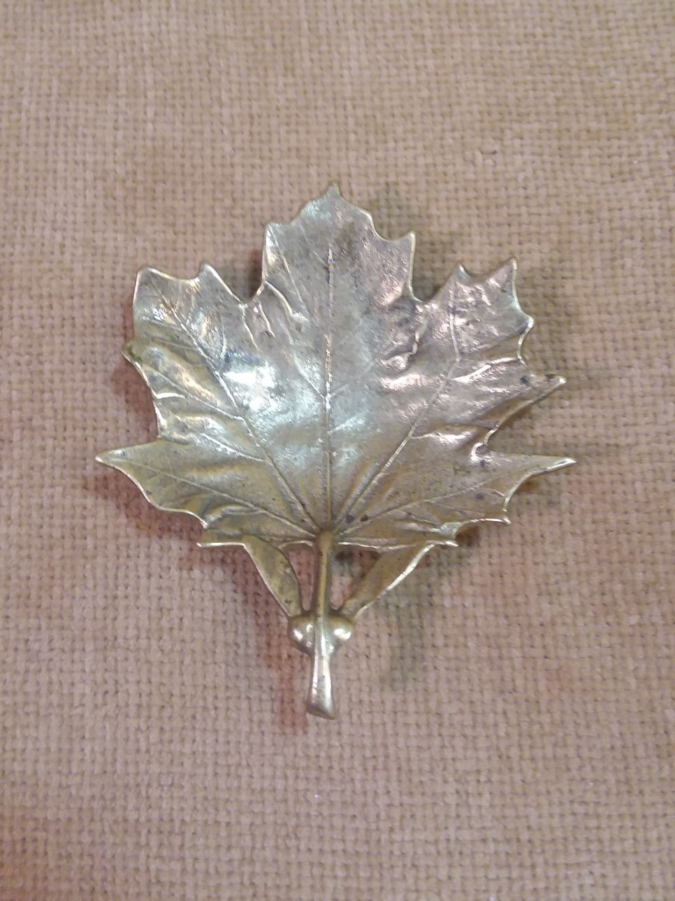 Vintage Brass Sugar Maple Leaf