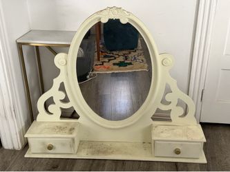 Wooden Vanity Mirror with drawers