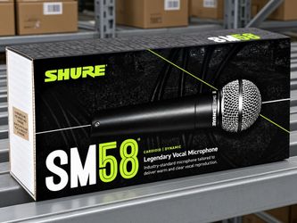 Shure SM58-LC Cardioid Dynamic Handheld Vocal Microphone Industry Standard Professional Studio Live Stage Mic Crisp Warm Audio Heavy-Duty No Cable