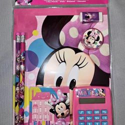 New MINNIE MOUSE 7pc CALCULATOR SET