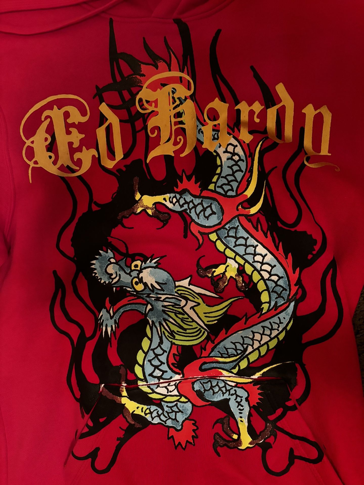 Ed Hardy Men's Dragon Hoodie Red Small