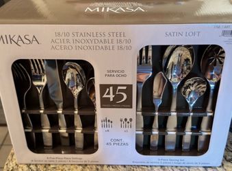 Mikasa Satin Loft 45-Piece Flatware Set.