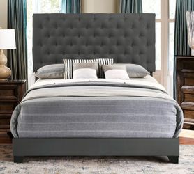 Brand new charcoal queen bed ( mattress sold separately)