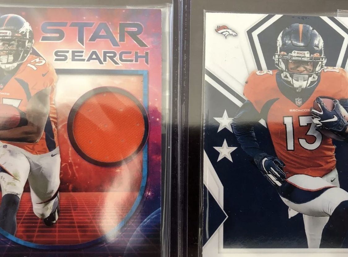 KJ Hamler 2020 Rookies & Stars Star Search Relic #20 Broncos H23 And Base 2Cards
