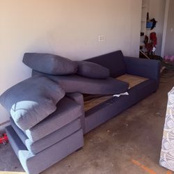 Living Spaces Navy Blue Sofa 