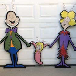 CINDY LOU WHO with PARENTS GRINCH Dr. Seuss CHRISTMAS Lawn Art