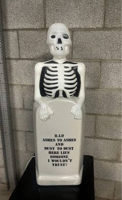 Vintage Blow Mold Skeleton & Tombstone  Halloween decor, Lights Up