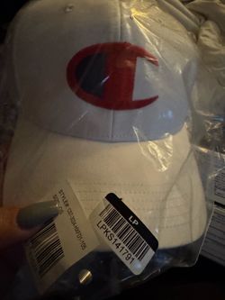 Champion Baseball Cap White with Red Logo