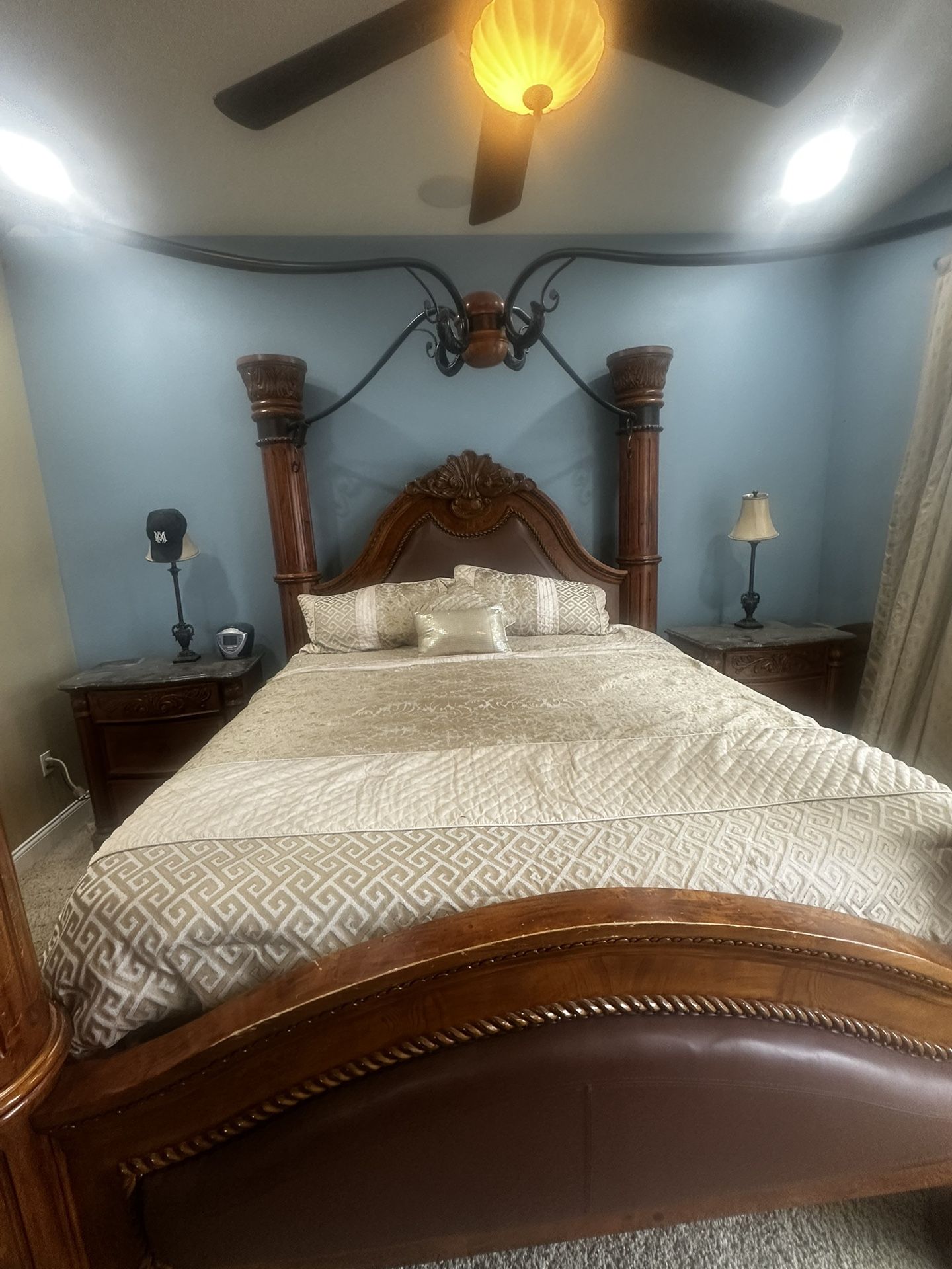 5 Piece King Size Bedroom Set With Canopy