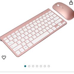 Bluetooth Rose Gold Keyboard & Mouse