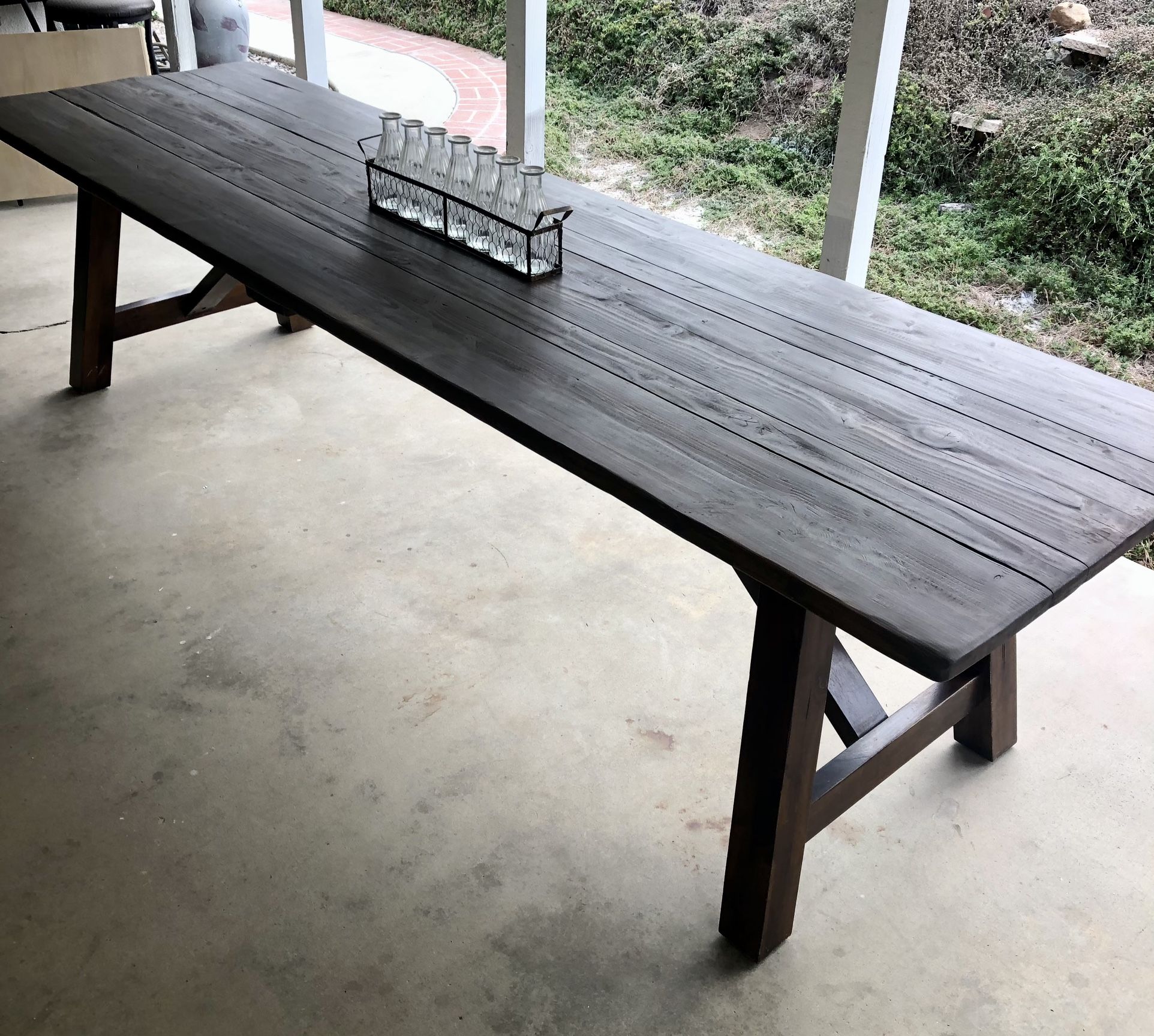 10 Foot All Wood Rustic Dining Table. Outdoor/Indoor